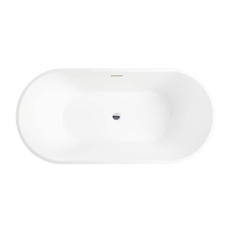 Vanity Art 54" Acrylic Freestanding Soaking Bathtub