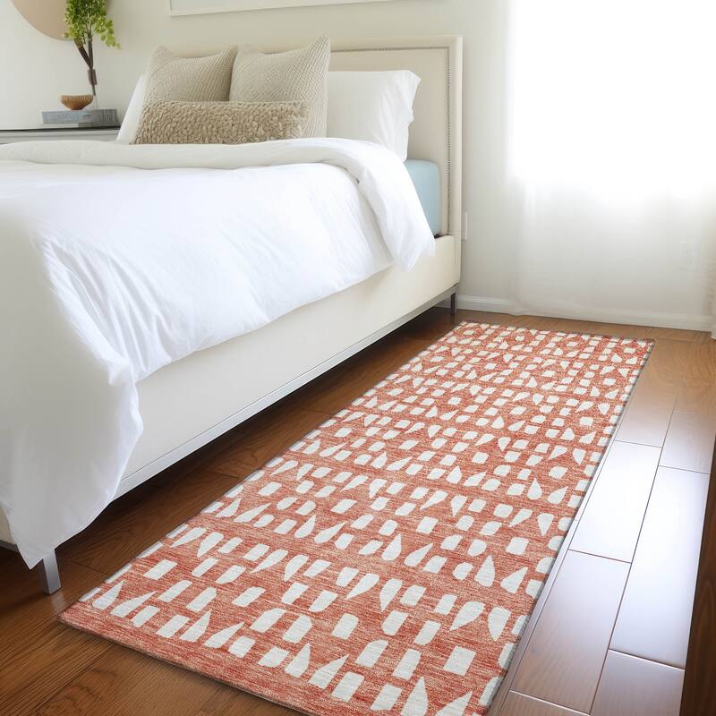 Premium Washable Super Soft Modern Imprints Mayfield Rug - Salmon - 2'3" x 7'6"