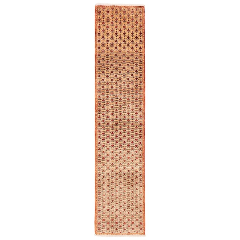 ECARPETGALLERY Hand-knotted Andelz Cream Wool Rug - 2'0 x 9'0 - Cream - 2'0 x 9'0
