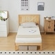 preview thumbnail 18 of 45, Twin Size Solid Wood Platform Bed Frame With Headboard White Natural