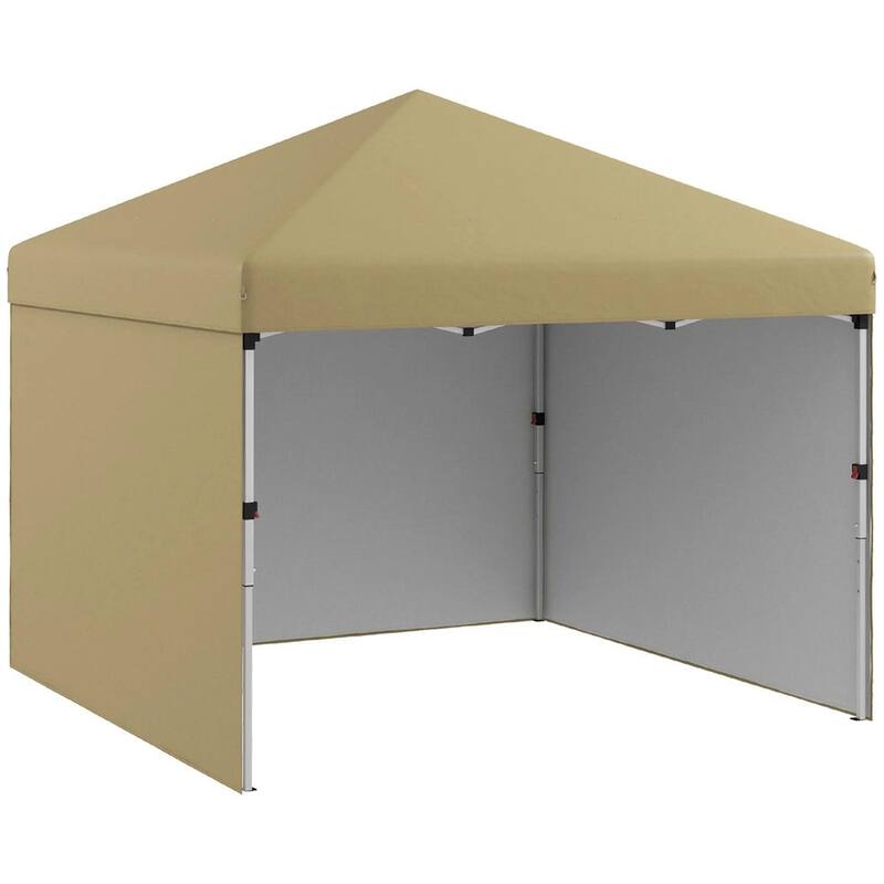 10'x10' Pop Up Canopy Tent with 3 Sidewalls,Leg Weight Bags,Carry Bag