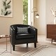 preview thumbnail 10 of 8, BELLEZE Kyara Accent Barrel Chair with Gold Nail Head Trim Black Legs Black-Faux Leather