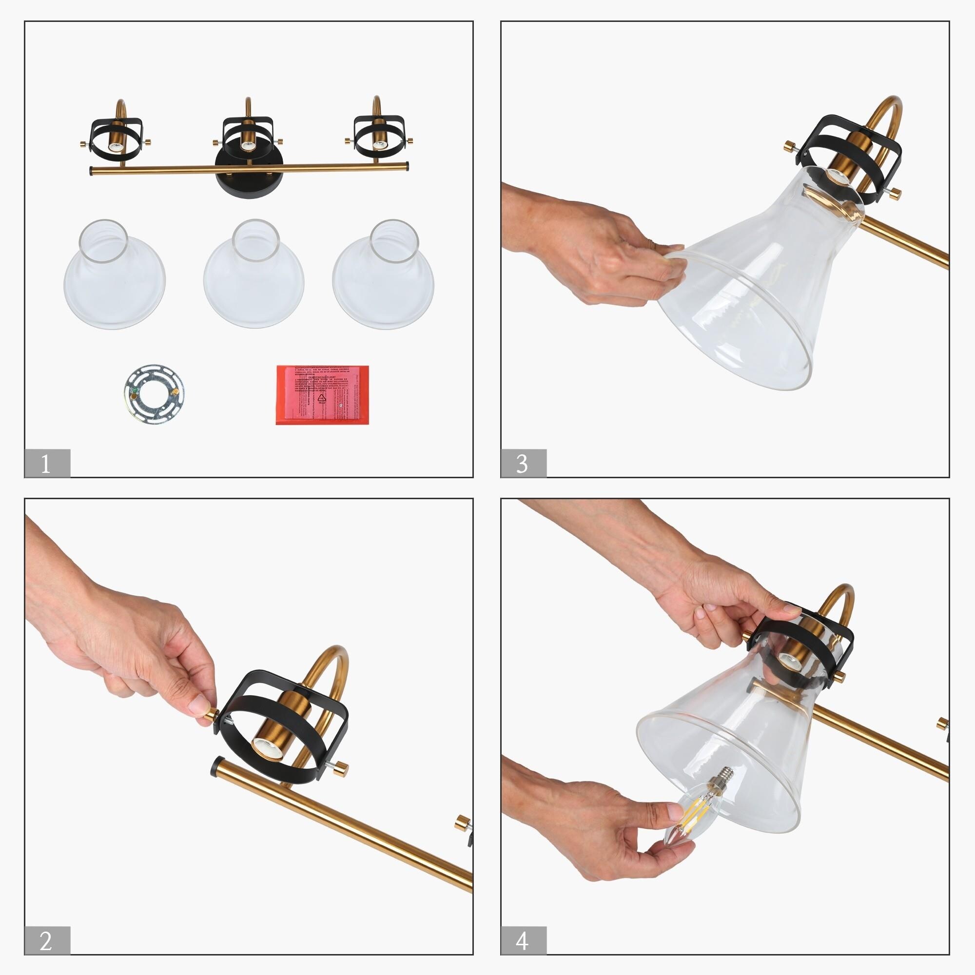 Mutch Modern Farmhouse 3-light Bathroom Vanity Light