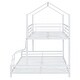 preview thumbnail 9 of 7, Twin Over Full Metal House Bunk Bed with Sloping Stairs, White