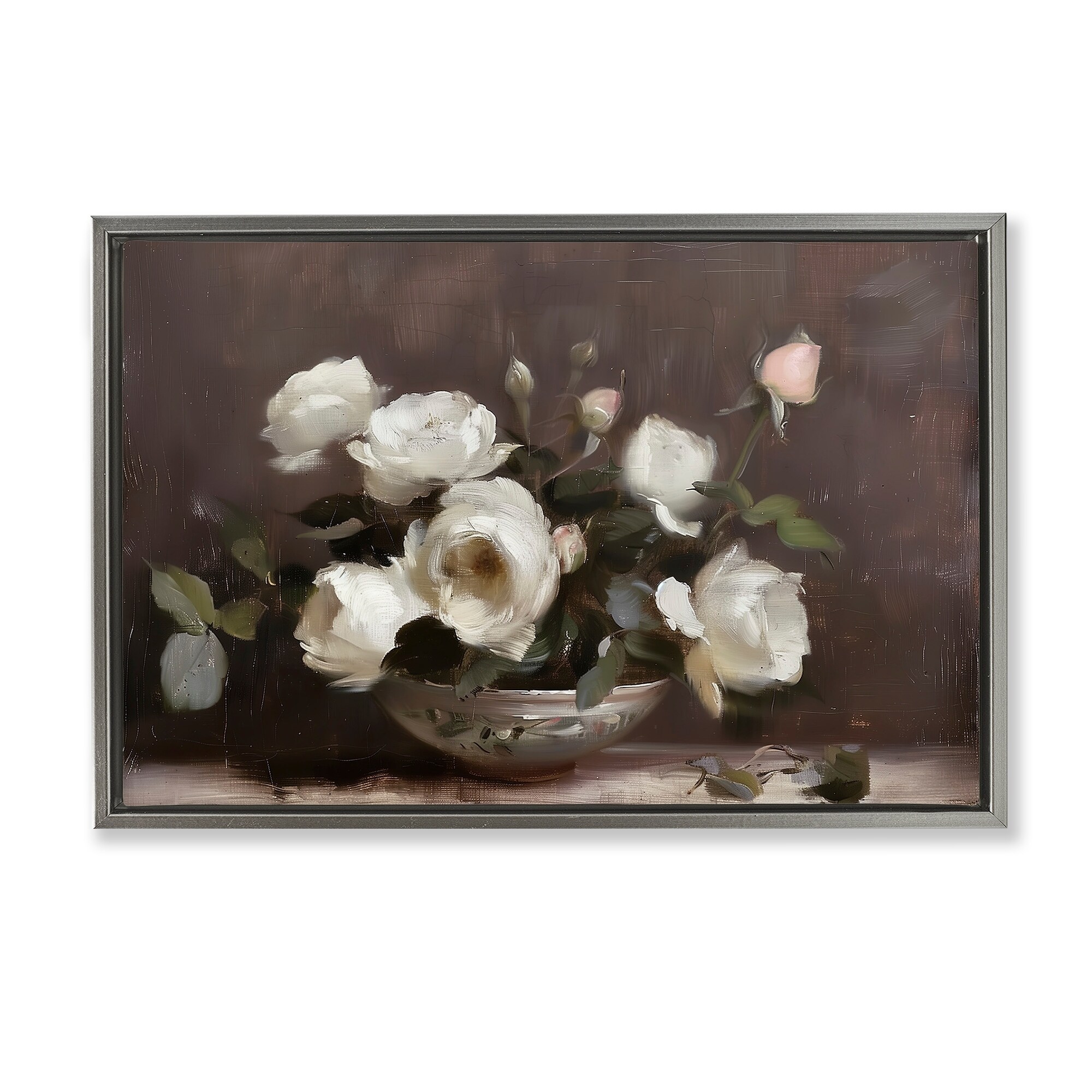 Stupell Traditional Rose Still Life Framed Floater Canvas Wall Art Design By Annabelle Hall