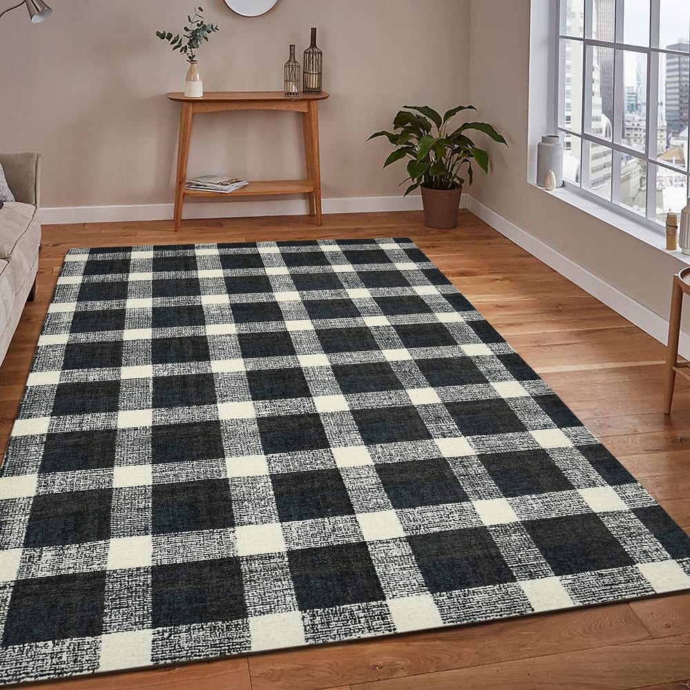 Tennessee Tartan Plaid Hand-Tufted Wool Rug