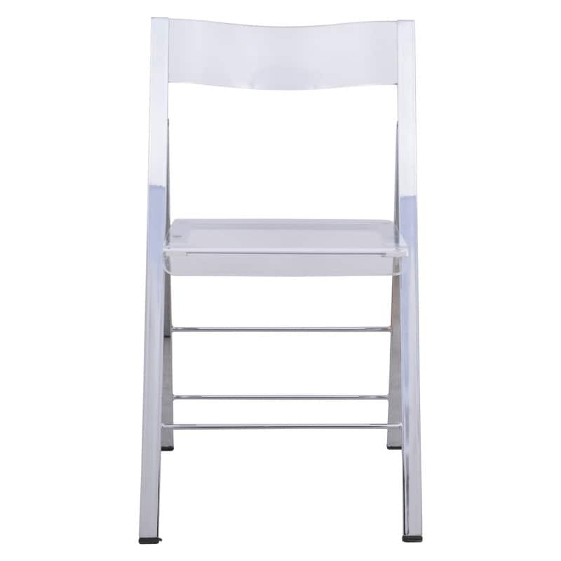 Menno Foldable Acrylic Dining Chair with Metal Frame – Modern Transparent Seat for Indoor Outdoor Kitchen Office or Events