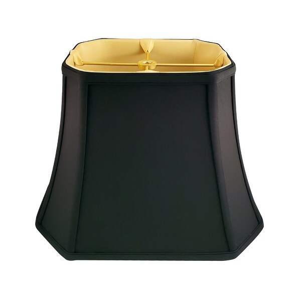 Royal Designs Rectangle Cut Corner Lamp Shade Black with Gold 6x8 x 9x14 x10.5 Bed Bath Beyond 33851602