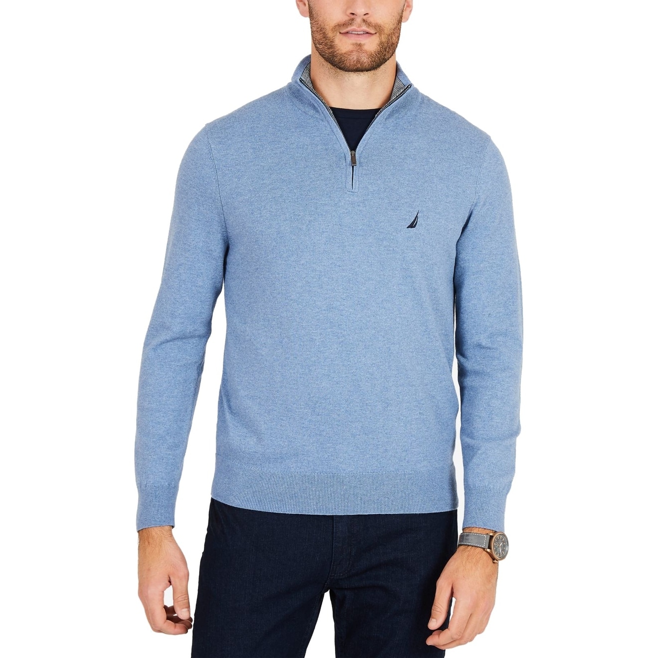 Nautica Mens Heathered Pullover Sweater