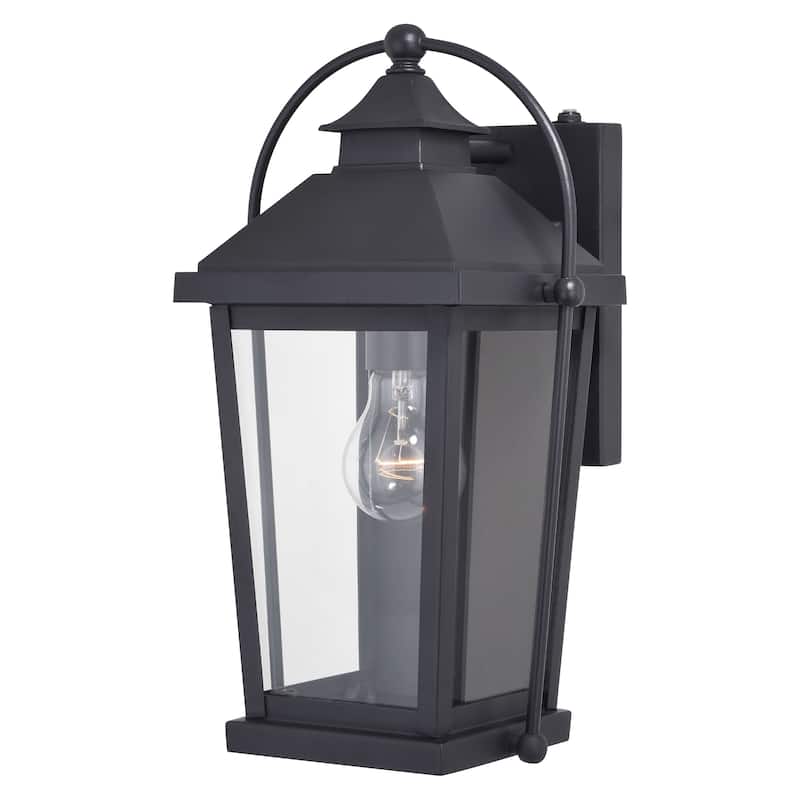 Lexington Dusk to Dawn Black Outdoor Wall Lantern Clear Glass