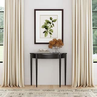 Handmade Black Licorice Demilune Console Table