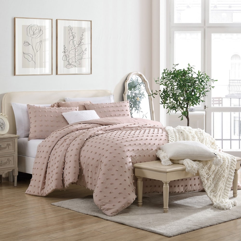 Swift Home Ultra-Soft Pom Pom 3-Piece Microfiber Comforter Bedding Set