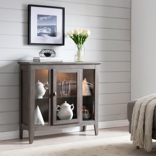 Shop Gray Entryway Curio Cabinet with Interior Light ...