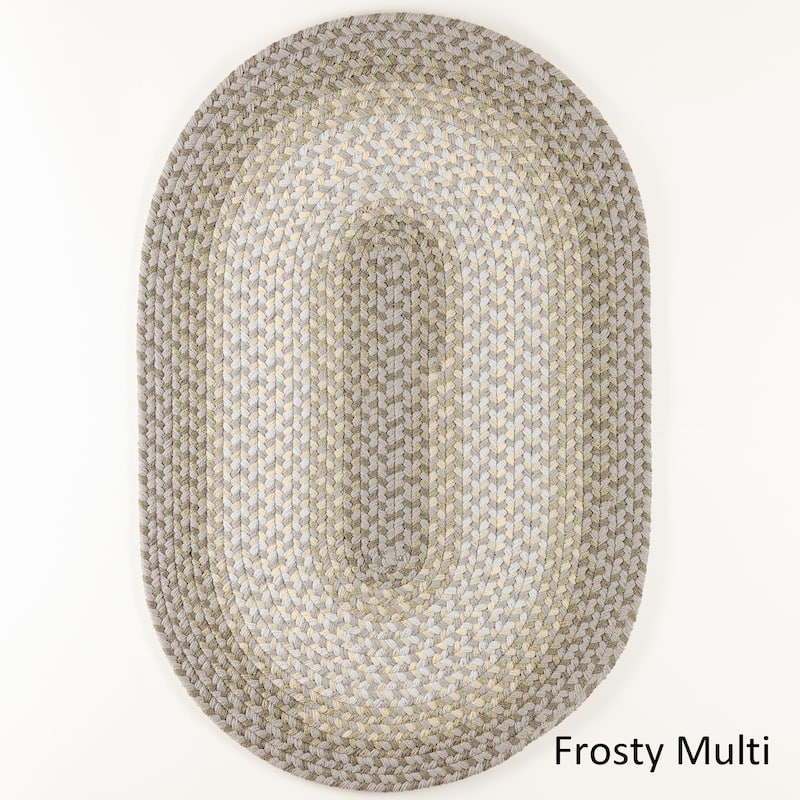 Norfolk Flat-braided Indoor/ Outdoor Rug - 2 ft x 6 ft - Frosty Multi