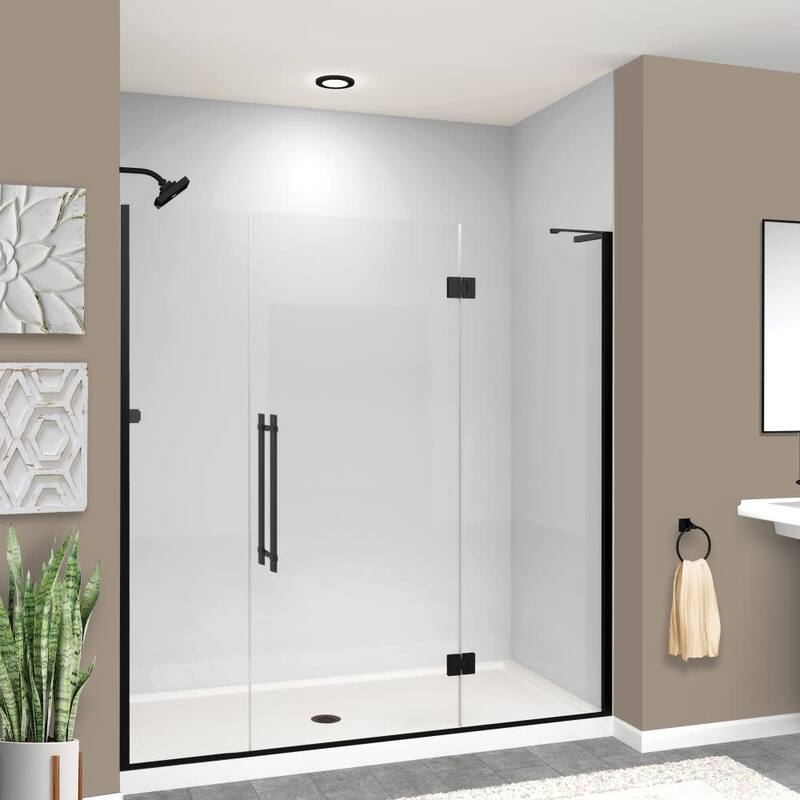 Transolid EHTF70287610C-BK Elizabeth 76" High x 70" Wide Hinged Semi - Matte Black