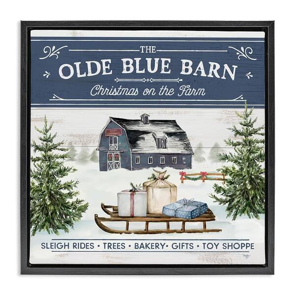 slide 2 of 28, Stupell Christmas on Farm Phrase Framed Floater Canvas Wall Art Design by Mollie B. 18 x 18 - Black