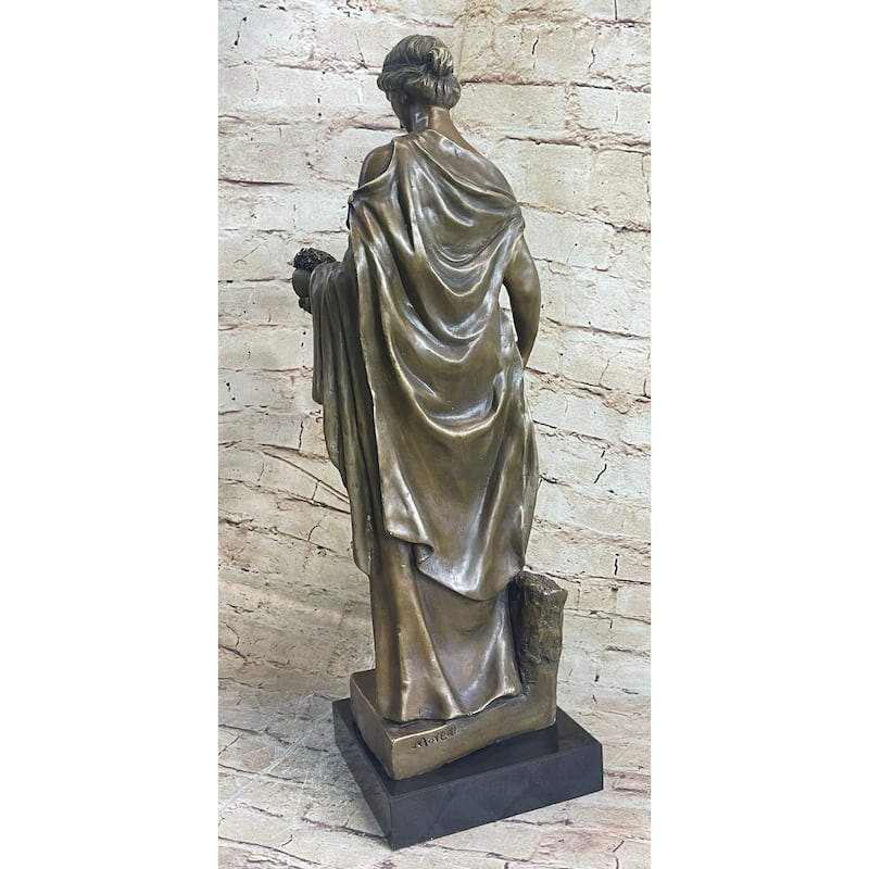 Woman Clutching Grapes Bronze Figure Statue Sculpture Auguste Moreau 21 Inches X 7.5 Inches