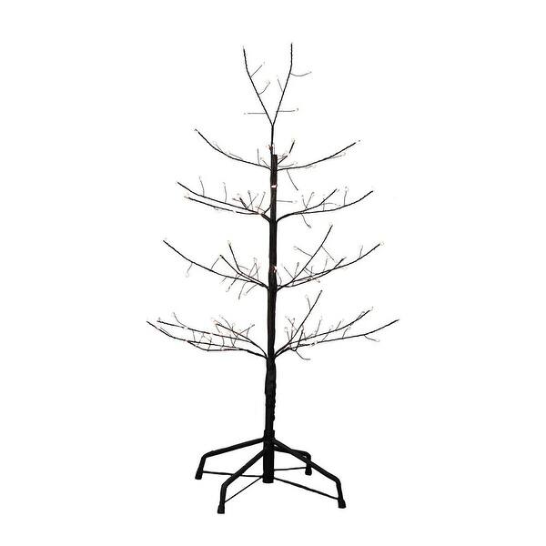 3' PreLit Twinkling Black Twig Artificial Christmas Tree, Cool White