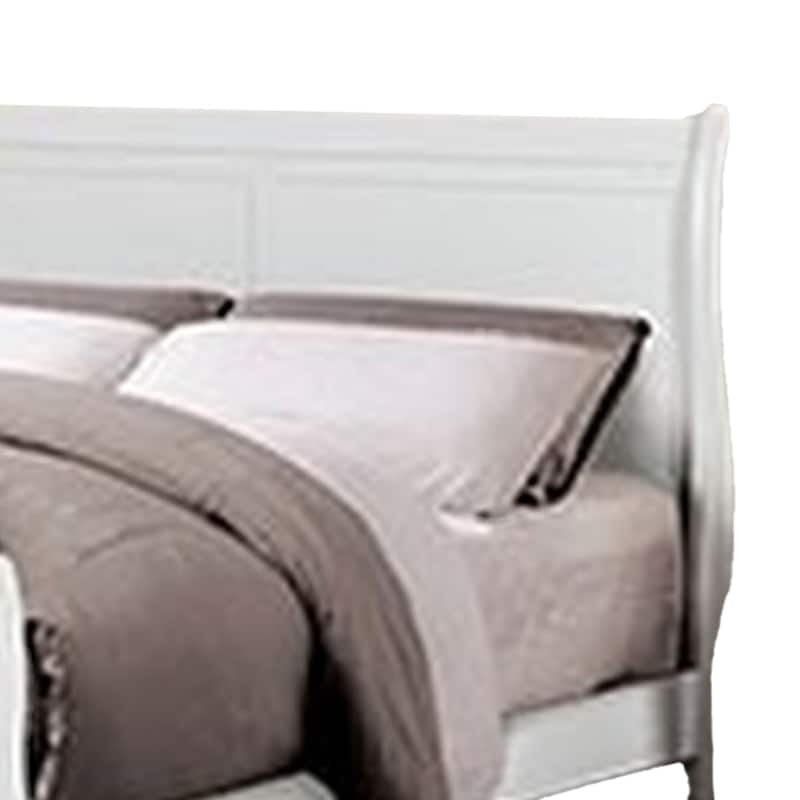Ryla Full Size Bed, Sleek Modern Panel Headboard Design, White Solid Wood