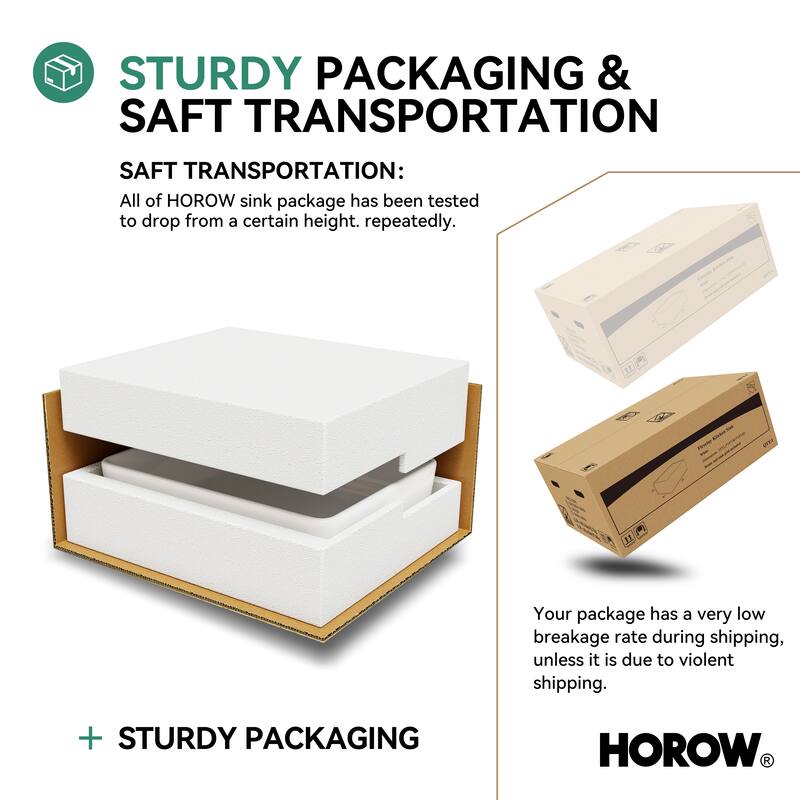 HOROW 19 inch Rectangular White Bathroom Ceramic Vessel Sink Art Basin