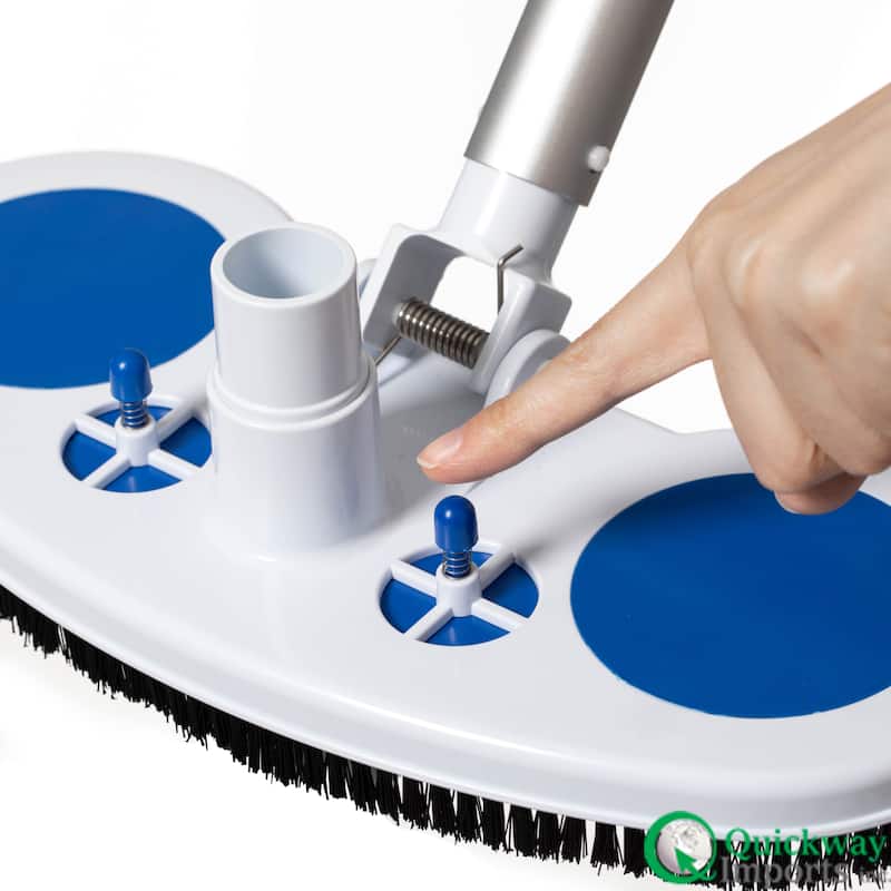 Quickway Imports Manual Weighted Swimming Pool Surface Cleaner Vacuum Head with Dual Air-Relief Valves, Swivel Hose Connector