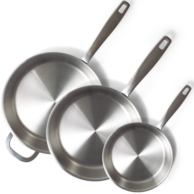 Alva Maestro 5-Ply Stainless Steel Frying Pan - 3 Piece Set