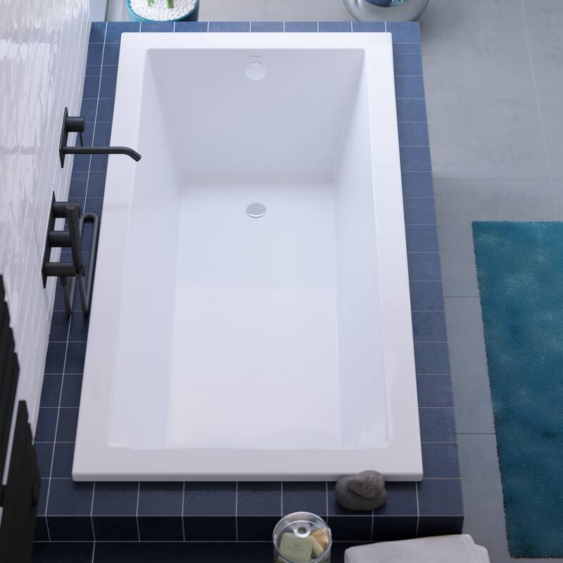 Swiss Madison Voltaire 72" x 36" Acrylic Reversible Drain Drop In Bathtub - 72x36 Reversible