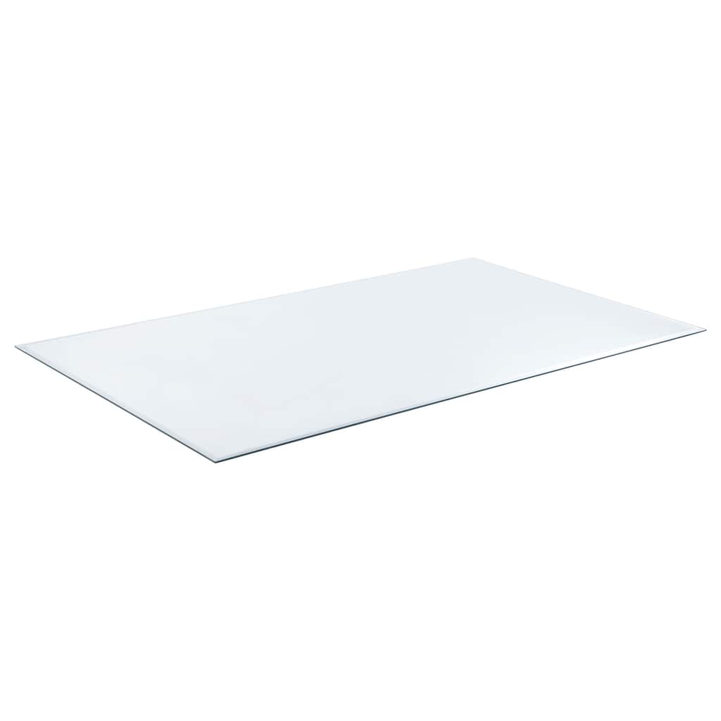 Rectangular Casual Clear Tempered Glass Top