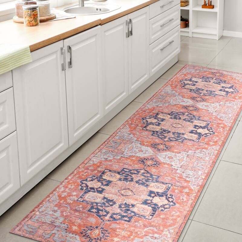 JONATHAN Y Marrakesh Ornate Medallion Machine Washable Area Rug