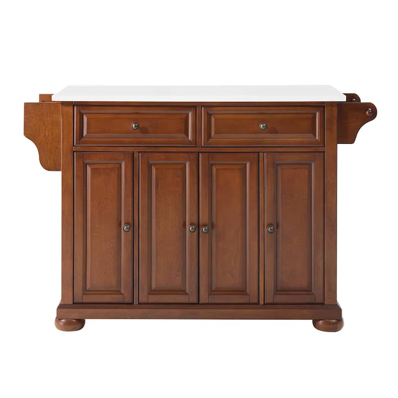 Kitchen Island Cart with Stone Top & Storage - Portable Kitchen Furniture for Modern Homes