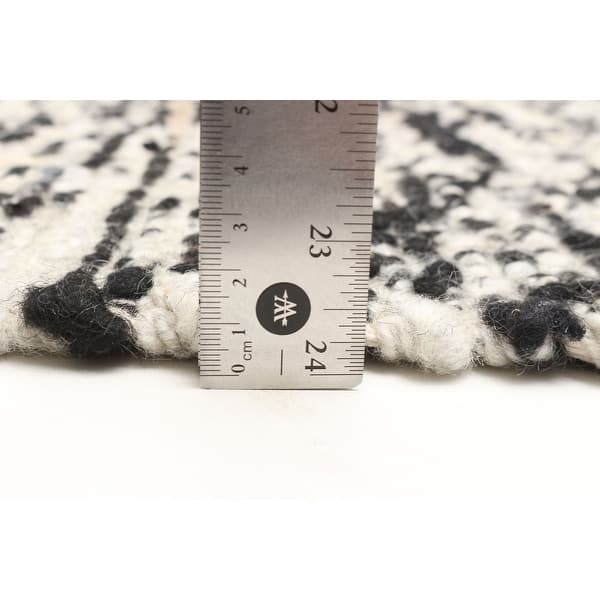 ECARPETGALLERY Braid weave Sienna Black Wool Rug - 6'1 x 9'0