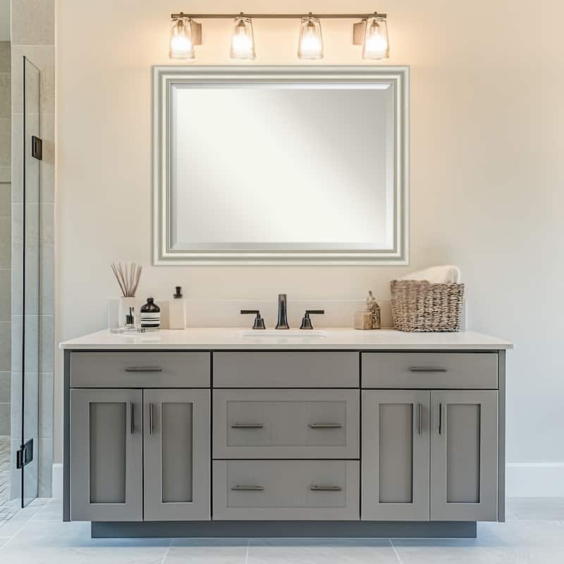 Sophia Beveled Framed Bathroom Vanity Wall Mirror
