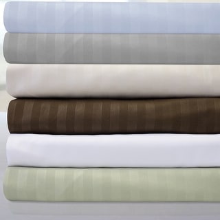 Sweet Home Collection 6 Piece Embossed Dobby Stripe Sheet Set, Double Brushed Microfiber