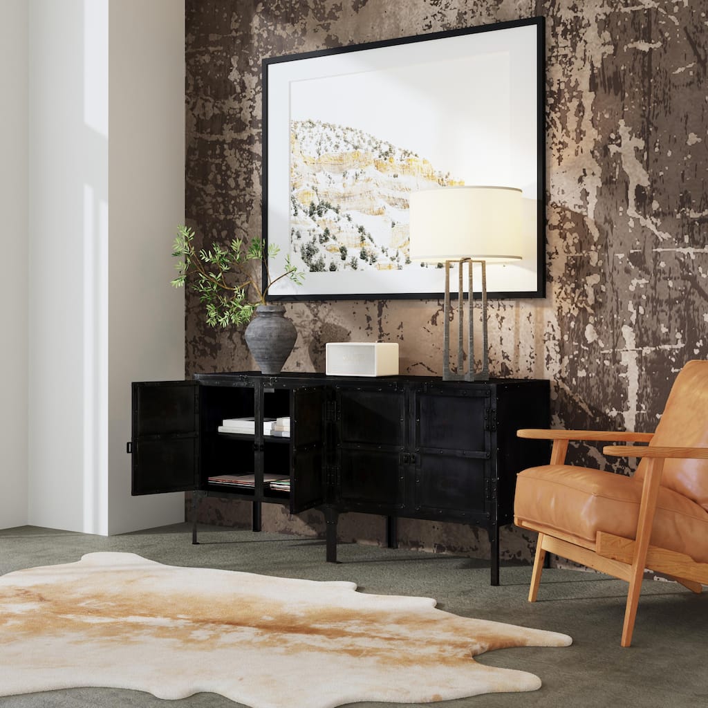 Owen Industrial Chic Metal Console Cabinet