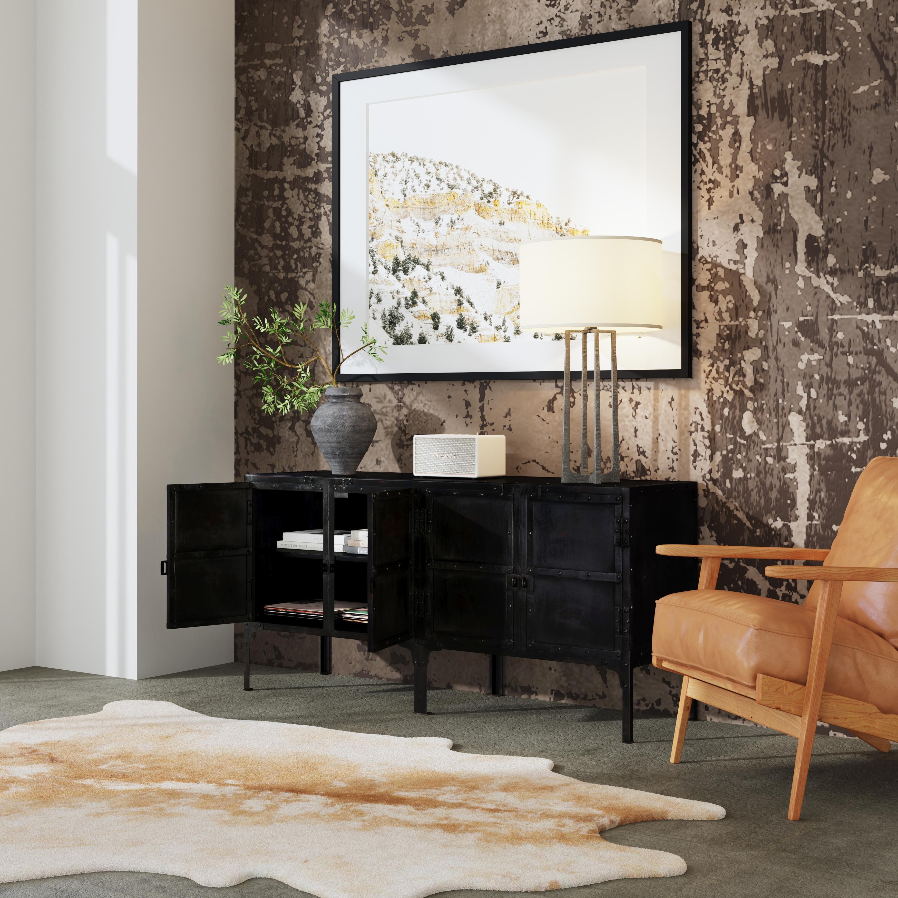 Owen Industrial Chic Metal Console Cabinet
