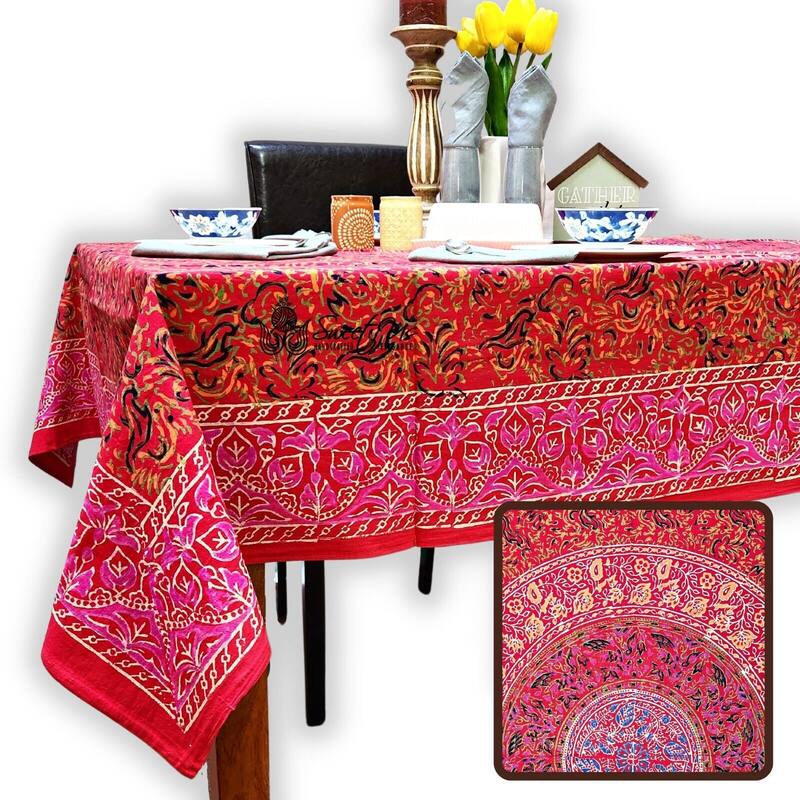 Sanganer Cotton Floral Tablecloth Collection