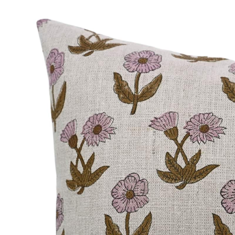 Linen Farmhouse Block print pillow Cover - Rudraksh
