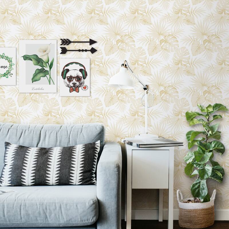 SUSSEXHOME Removable Wallpaper-Waterproof, Strippable, Light Resistance & Cleanable Wall Paper Roll-Wallpaper-Palms