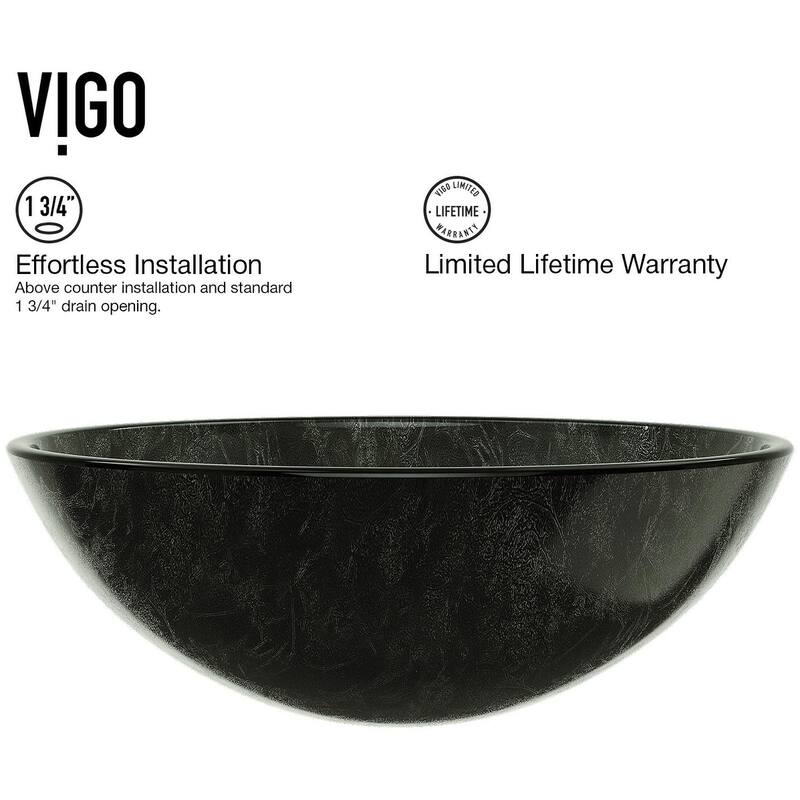 Vigo 16-1/2" Glass Bathroom Vessel Sink with Duris Single Hole