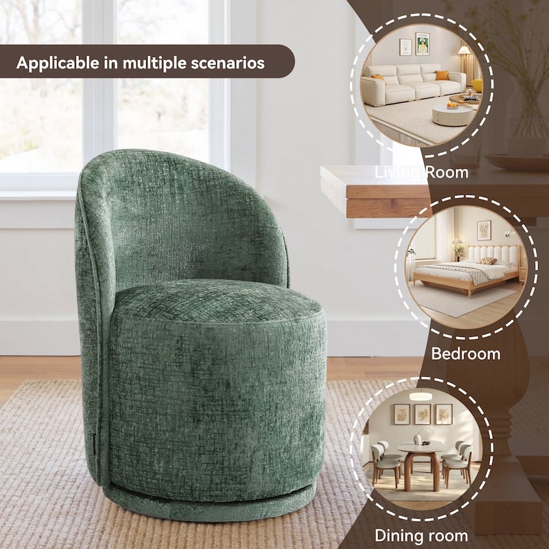 23" W Upholstered Swivel Side Chair for Dining Room, Balcony, Parlour