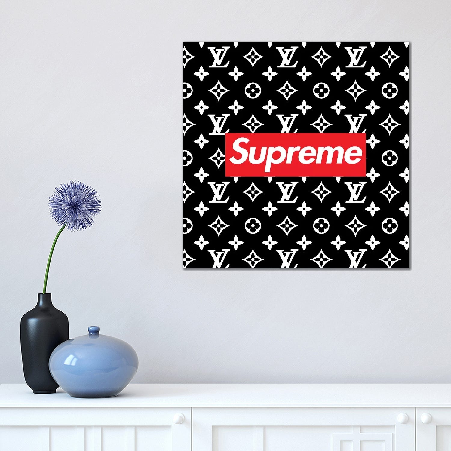 iCanvas LV black Supreme by Art Mirano Canvas Print On Sale Bed Bath Beyond 32950250
