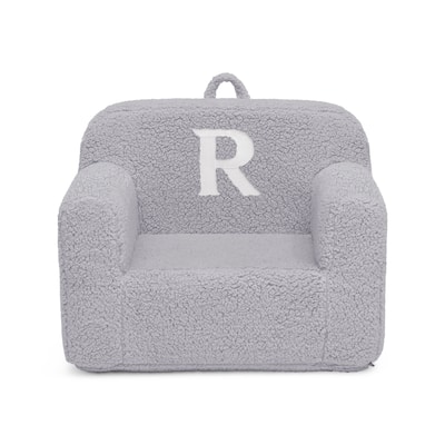 Personalized Monogram Cozee Sherpa Chair - Customize with Letter R - Foam Kids Chair for Ages 18 Months and Up