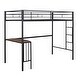 preview thumbnail 8 of 38, Practical Twin Size Metal Loft Bed with Ladder and Guardrails
