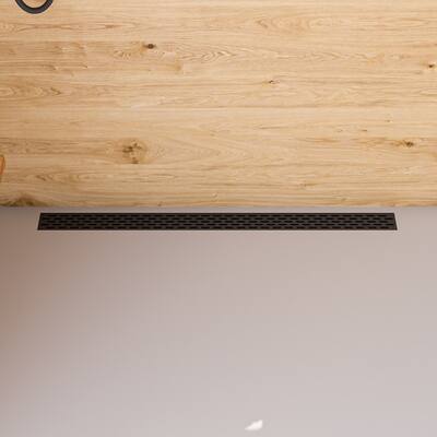 ALFI brand 47" Black Matte Stainless Steel Linear Shower Drain with Groove Holes
