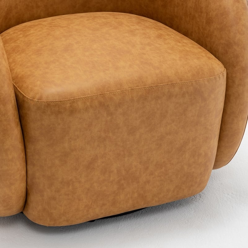 SEYNAR Modern Glam PU Leather 360 Degree Swivel Accent Armchair