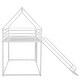 preview thumbnail 20 of 26, Modern Black Twin Over Twin House Bunk Bed With Convertible Ladder and Slide