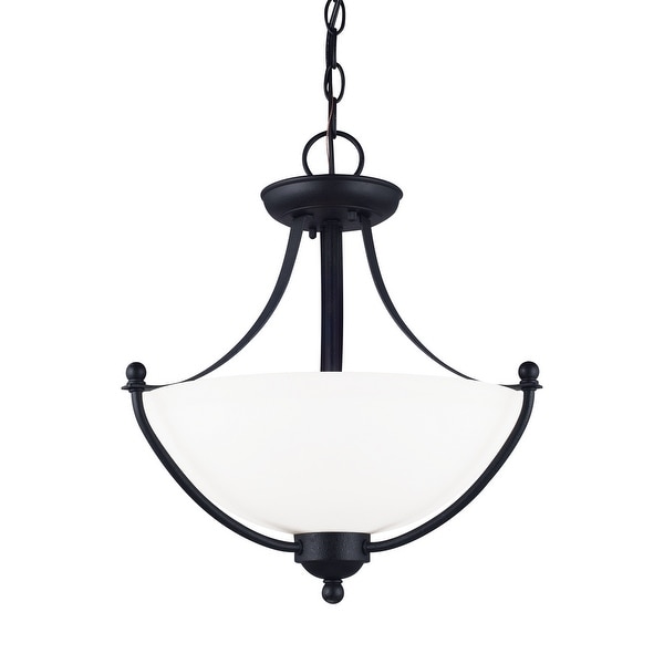 Sea Gull Lighting 77270-839 2-Light Semi Flush Convertible Pendant Blacksmith - blacksmith finish