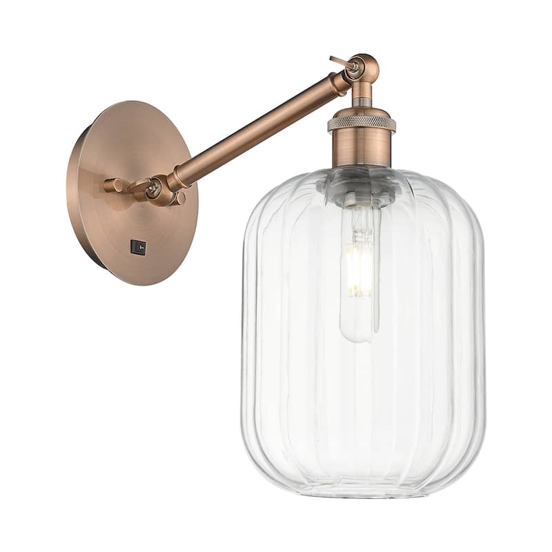 Innovations Lighting 317-1W-12-7 Preston Sconce Preston 12" Tall Wall - Antique Copper / Clear