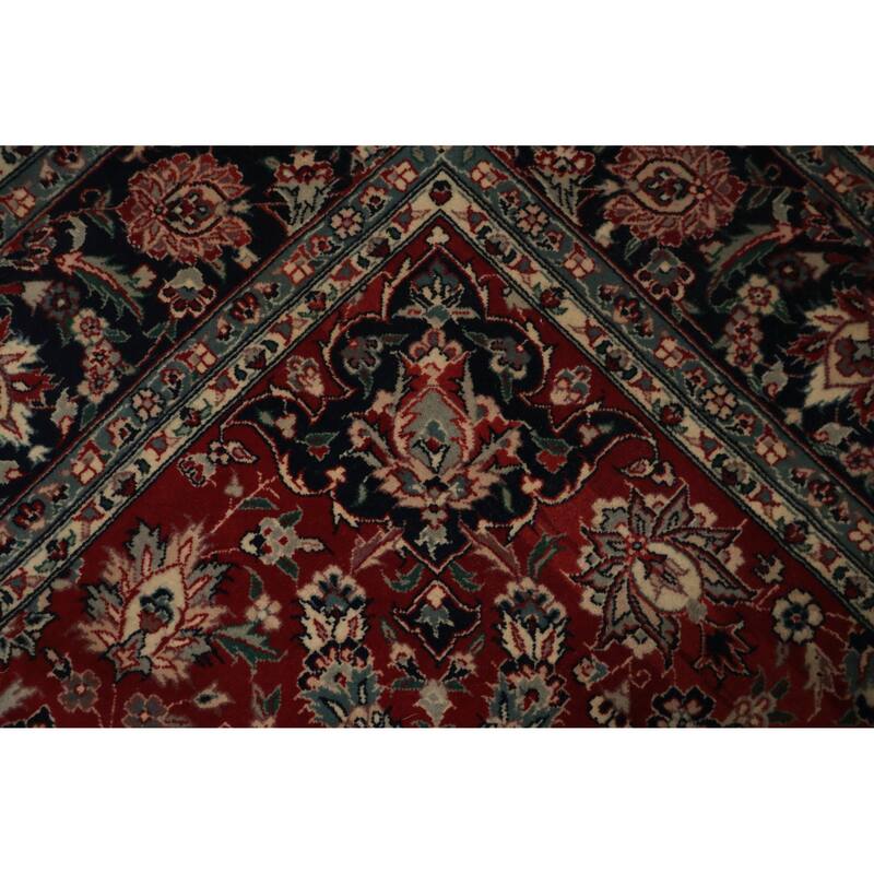 Hand Knotted Oriental 100% Wool Carpet Traditional Floral Red Tabriz Area Rug - 8' 8'' X 5' 9''