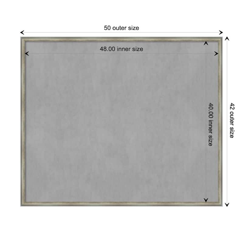 Amanti Art Salon Scoop Silver Framed Magnetic Board - Board Size 48x40